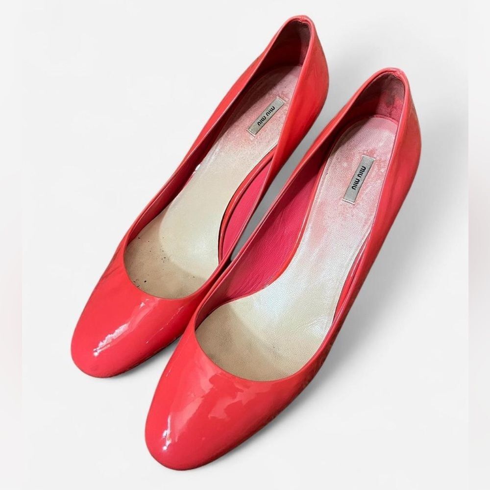 MIU MIU Heels Coral Patent Leather EU size 40 1/2